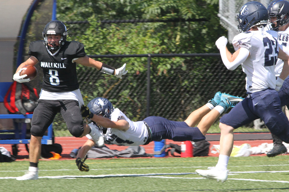 Mason Ondreyko played both as a defensive back and wide receiver for Wallkill.